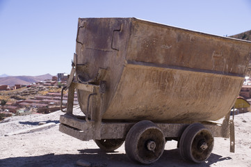 Mine cart in Potosi, Bolivia