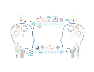 Vector education, knowledge idea and concept