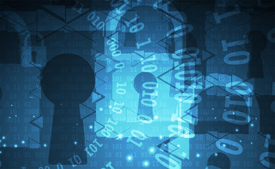Technology security concept. Modern safety web digital background