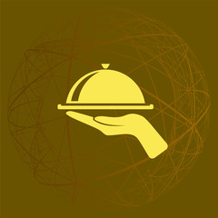 Fototapeta premium Hot proper meal plate vector icon