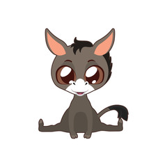 Cute donkey vector illustration art in flat color