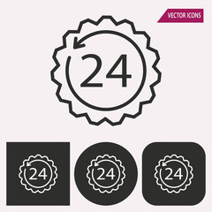 24 hour service - vector icon.