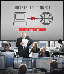 Unable Connect Disconnect Error Failure Problem Concept