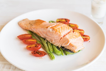 grilled salmon steak