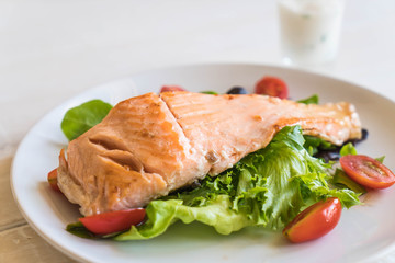 grilled salmon steak