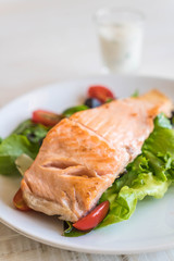 grilled salmon steak
