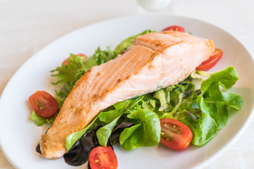 grilled salmon steak