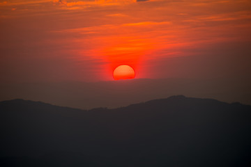 Sunrise landscape mountain valley