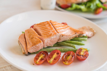 grilled salmon steak