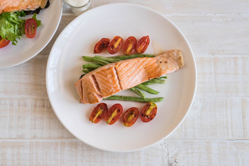 grilled salmon steak