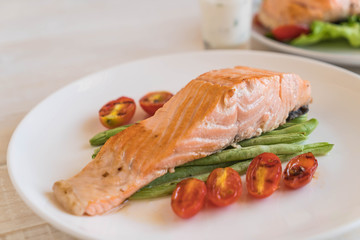 grilled salmon steak