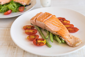 grilled salmon steak