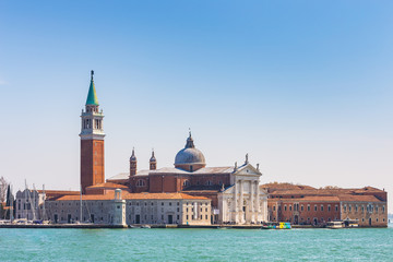 view at San Giorgio Maggiore island in Venice Italy
