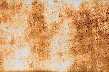 large rusty metal panel  with grey and orange colors