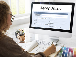 Apply Online Application College Form Concept
