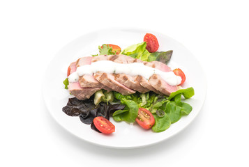 tuna steak with salad