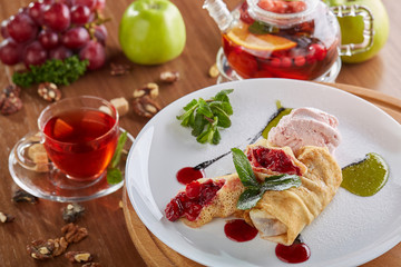 Pancakes with tea 