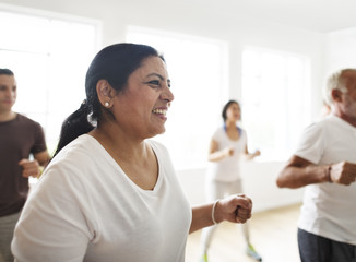 Diversity People Exercise Class Relax Concept