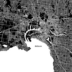 Fototapeta premium Mapa wektor Melbourne