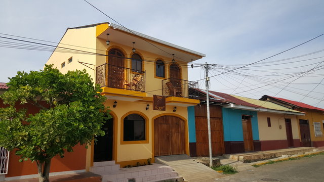 Colonial houses in Leon, Nicacargua