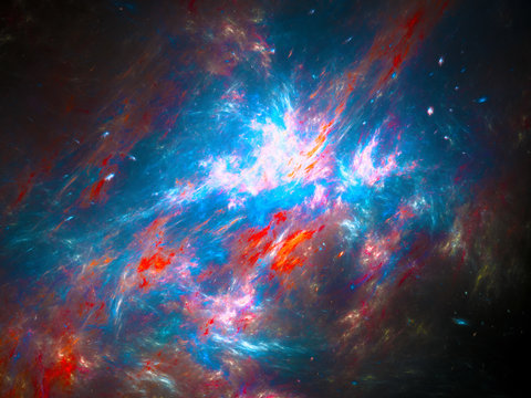 Colorful nebula in interstellar space background