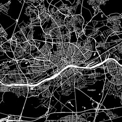 Frankfurt Vector Map - obrazy, fototapety, plakaty