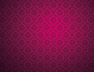 Purple damask pattern background - obrazy, fototapety, plakaty