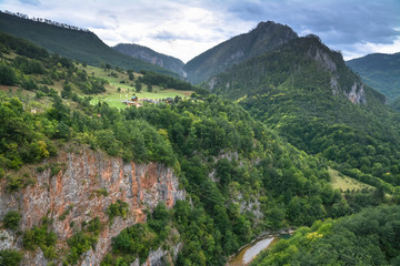 Village on the mountainside in the north of Montenegro