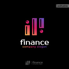three lines finance logo. modern eye catching logo