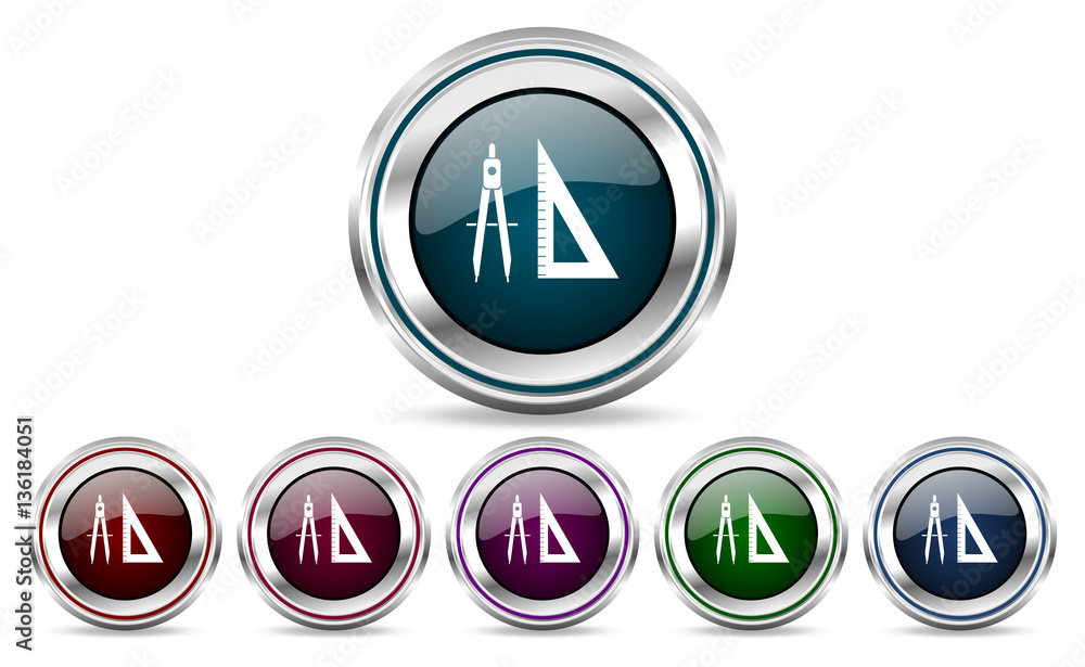 Aufkleber design round glossy vector web icons. circle modern chrome metal border abstract sign for smartphone