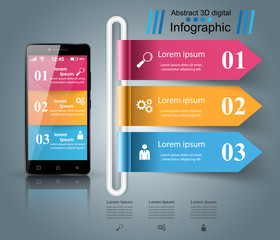 3D infographic. Smartphone icon.