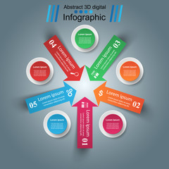 Abstract 3D digital illustration Infographic.