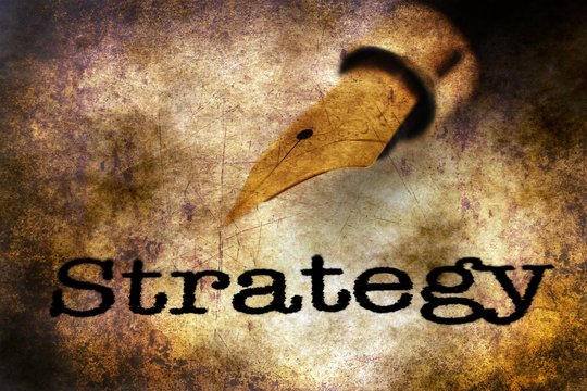 Strategy text and fountain pen