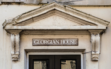 Georgian House Plaque With Old Pediment