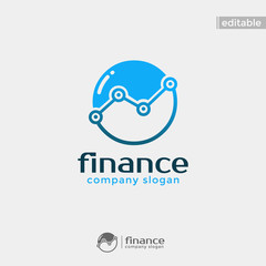 circle finance logo. modern eye catching logo with blue color