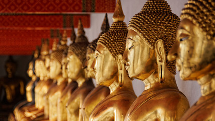 Fototapeta premium Statues de Bouddha alignées