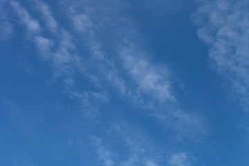 White clouds on a blue sky. Selective focus