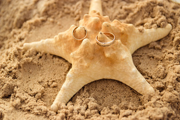 Обручальные кольца на песке © dyageleva