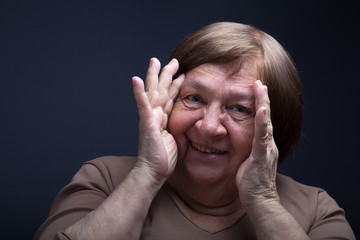 Portrait of elderly woman. Smile