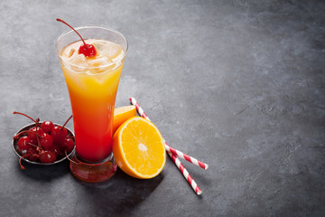 Tequila sunrise cocktail