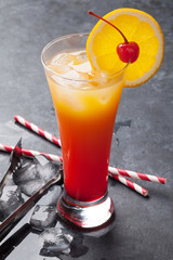 Tequila sunrise cocktail