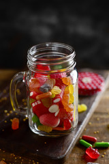 Fototapeta na wymiar candies in a mason jar