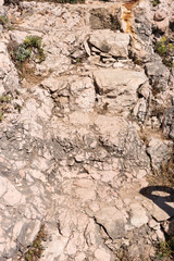 Structure of the stone quarry close up