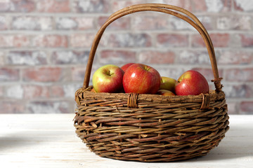 Basket with beautiful apples