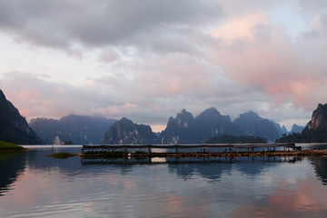 the beautiful lake and bridge