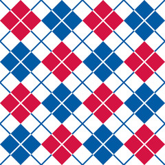 Argyle Pattern in Red, White and Blue