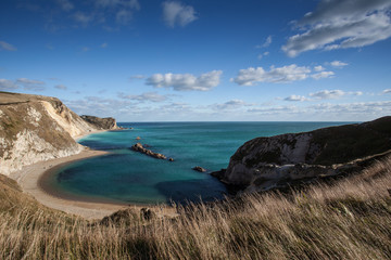 Lulworth Cove in Dorset, England