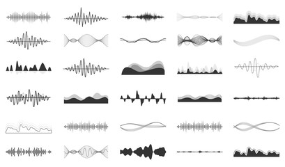 Set of vector audio scales. - obrazy, fototapety, plakaty