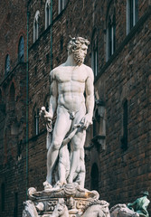 Fountain Neptune in Piazza della Signoria in Florence