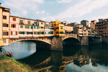 Fototapeta na wymiar View of Ponte Vecchio and Arno River in Florence, Italy